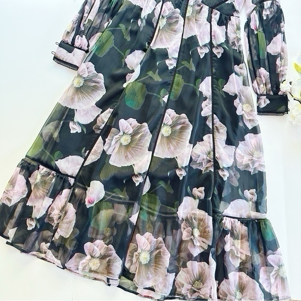 NEW Ted Baker Women’s Pohlley Ladder Trim Midi Dress Size 0 - Picture 8 of 11